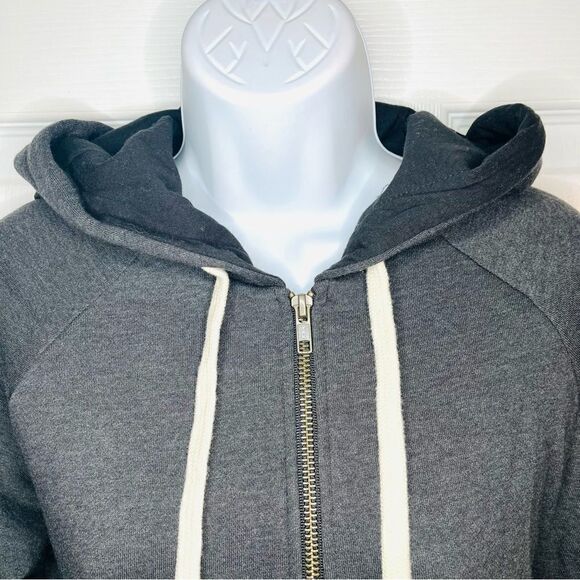 Modcloth Next Level Apparel Gray Zip Up Hoodie Snowman Holiday Design L NWOT - Picture 5 of 11
